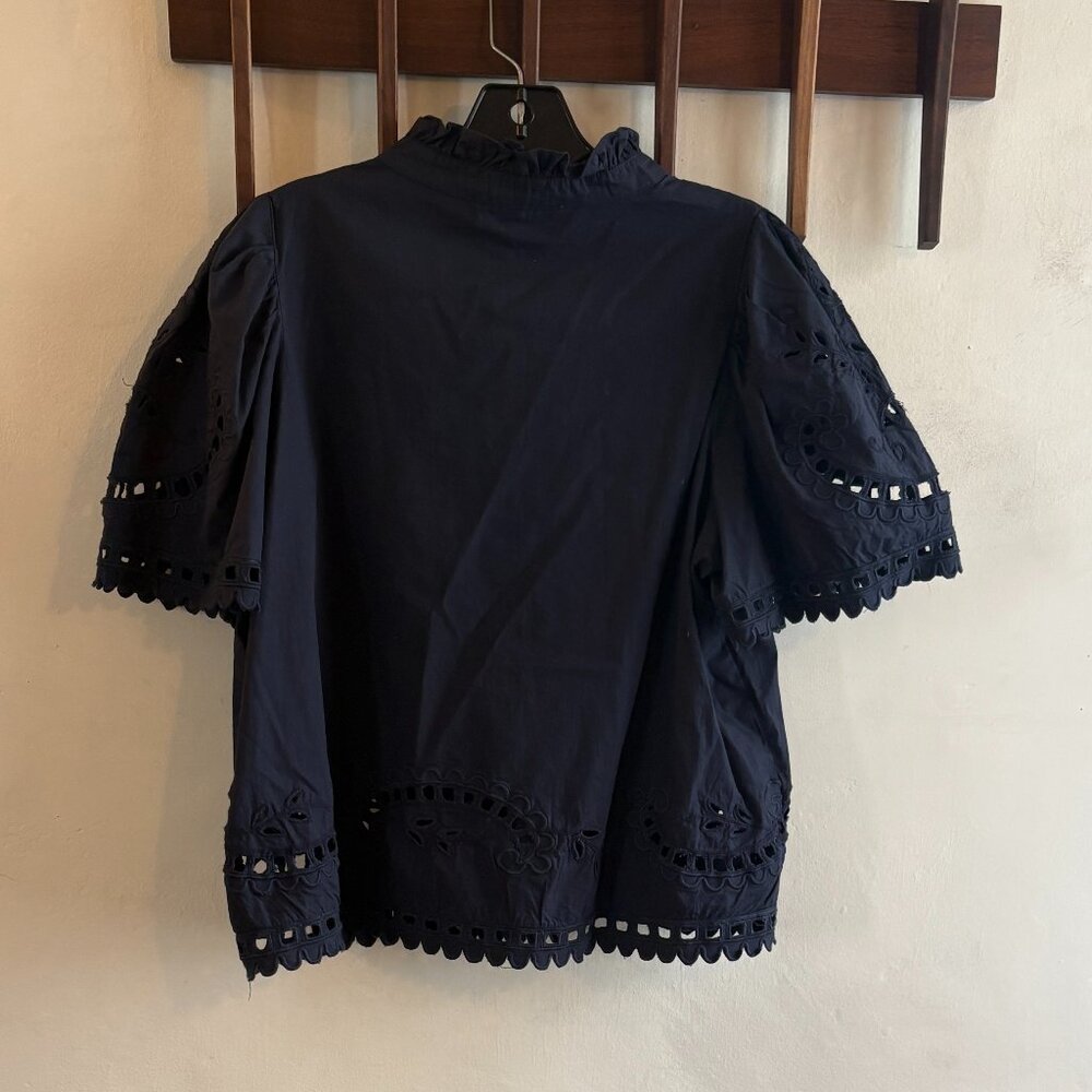 Sea NY Santos Eyelet Navy Top - Picture 2 of 10